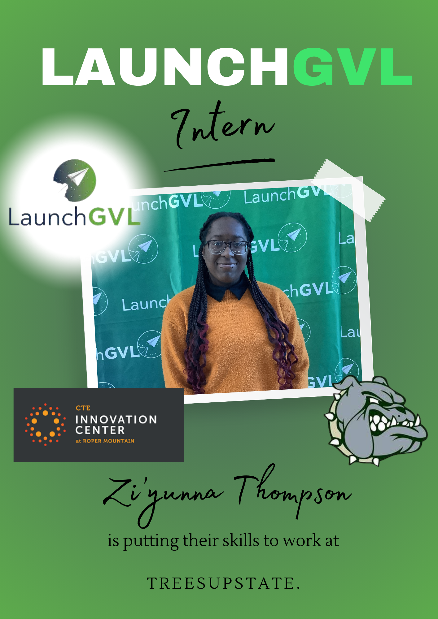 LaunchGVL Intern Zi'Yunna Thompson TreesUpstate Berea High School